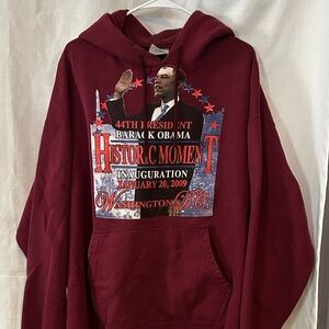 Barack Obama Men's Maroon Graphic Hoodie